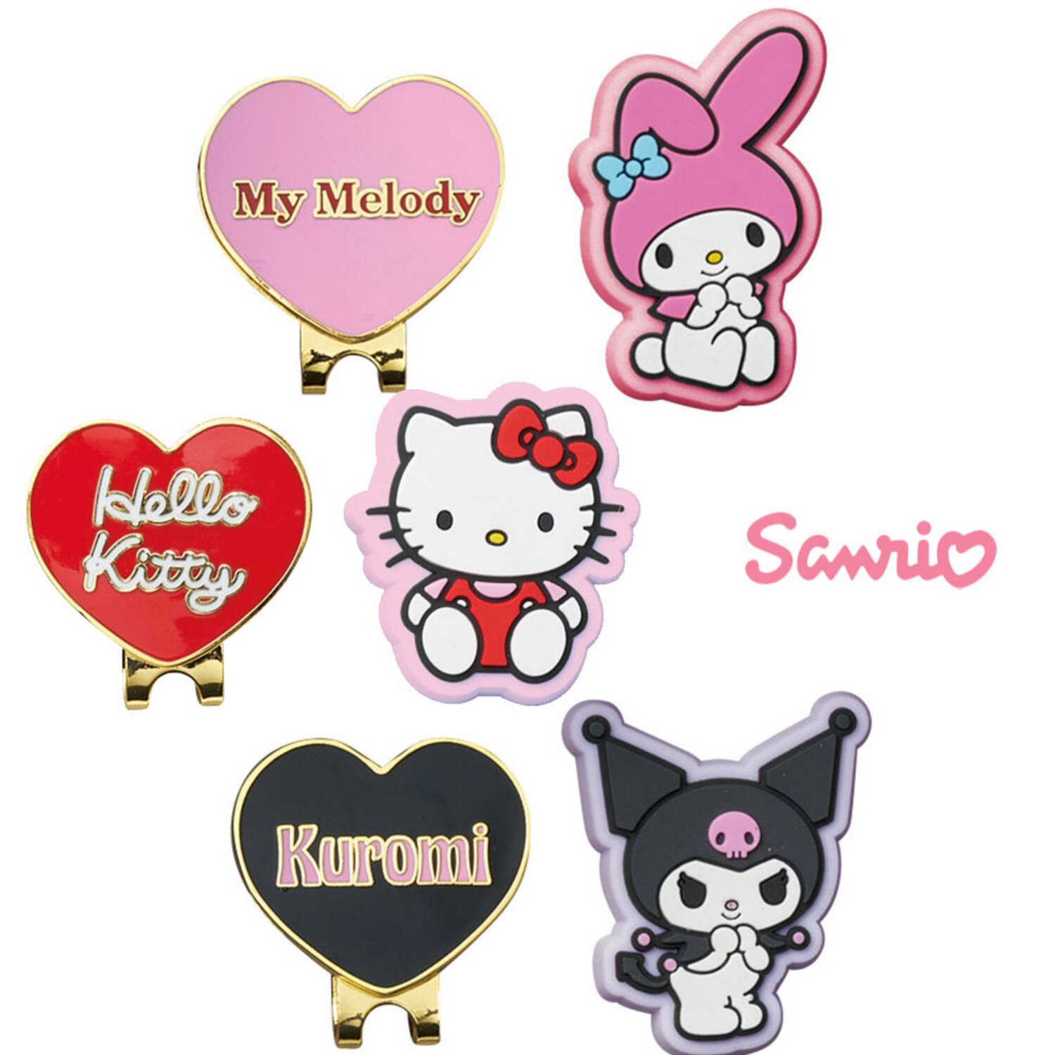 韩国代购三丽鸥Sanrio高尔夫配件用品卡通球标记磁铁马克球帽夹