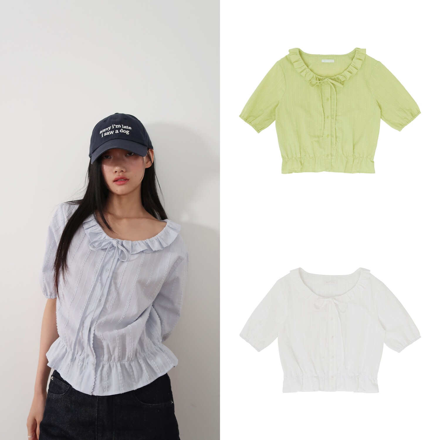 26女士春夏韩国代购Pivvee高尔夫球服休闲百搭舒适荷叶边短袖上衣