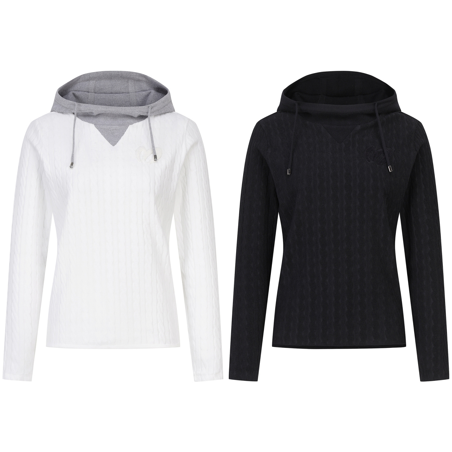 25秋冬女款韩国代购MASTER BUNNY高尔夫球服休闲配色连帽针织衫