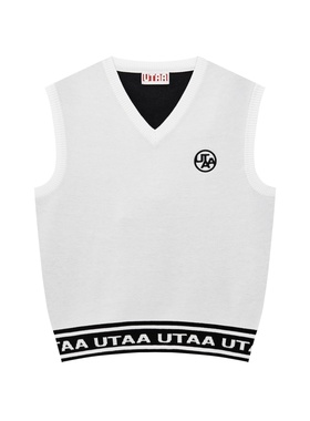 韩国代购UTAA高尔夫球服25女士秋冬百搭配色运动休闲V领针织背心