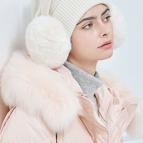 NITINA 韩国正品代购女士高尔夫貂皮妈妈冬季户外保暖耳罩