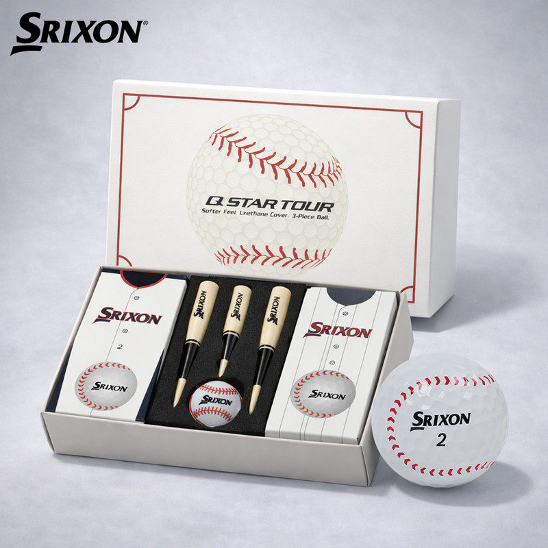 SRIXON 韩国正品代购高尔夫棒球版三层球球tee球标礼盒套装