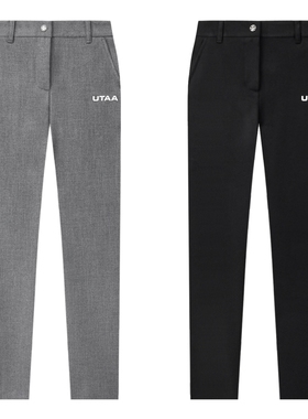 25女士秋冬韩国代购UTAA高尔夫球服运动标志系扣加绒保暖直筒长裤