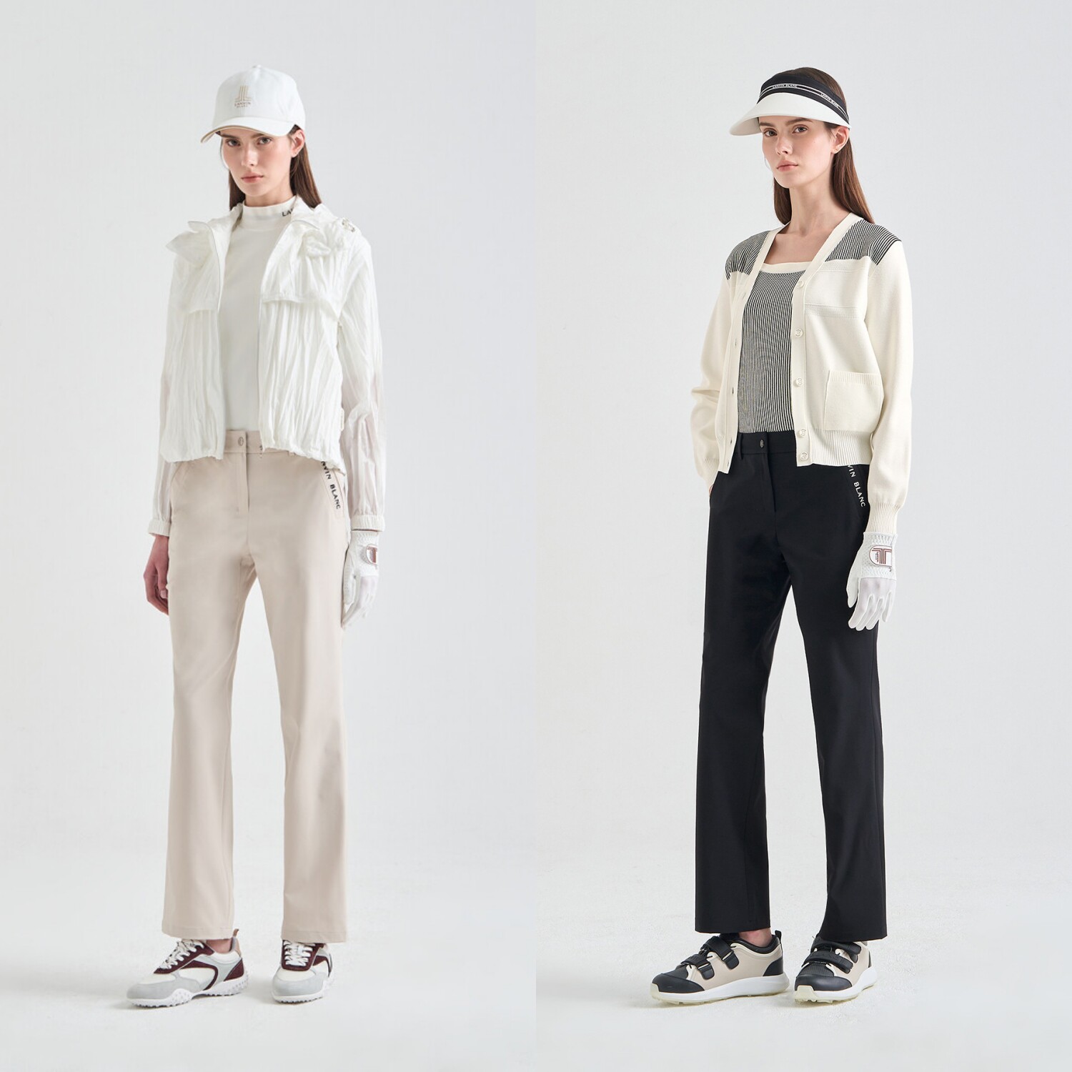 韩国代购LANVINBLANC高尔夫球服26春夏女士简约直筒弹力运动长裤