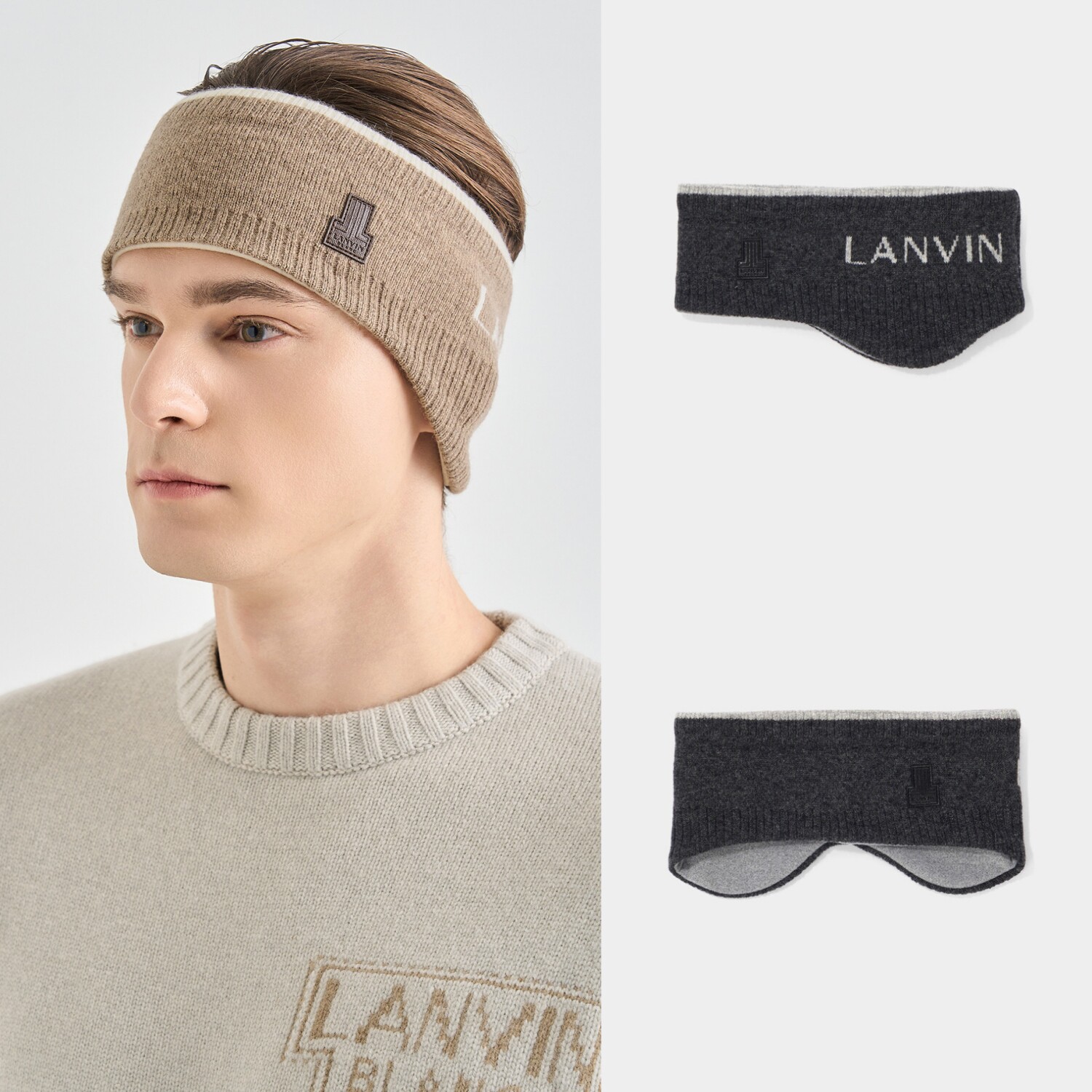 韩国代购LANVINBLANC高尔夫配件25男士冬季羊绒保暖暖耳罩护耳套