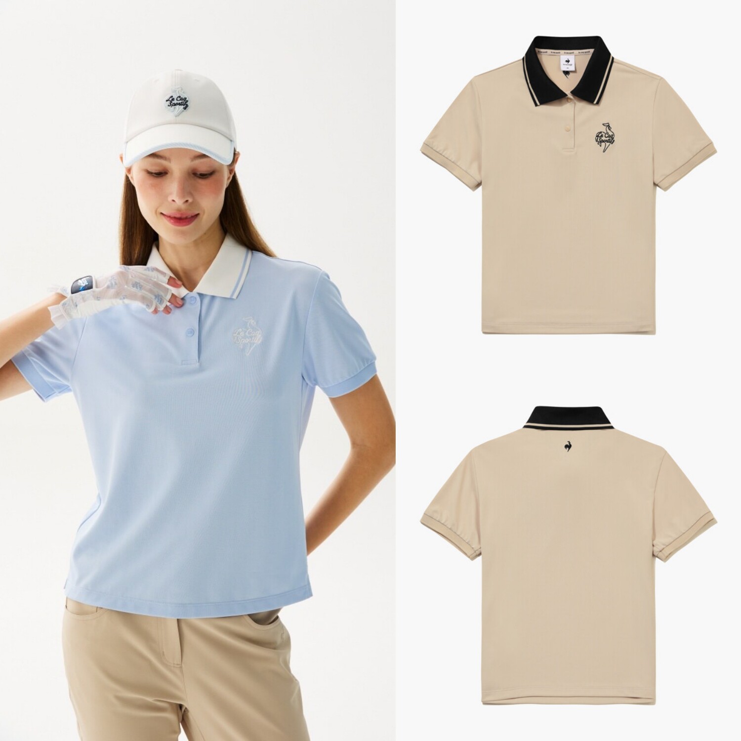 韩国代购LeCoq公鸡高尔夫球服26春夏女士休闲翻领百搭时尚短袖T恤