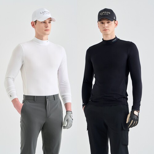 韩国代购LANVINBLANC高尔夫球服26春夏男士立领纯色长袖打底衫T恤