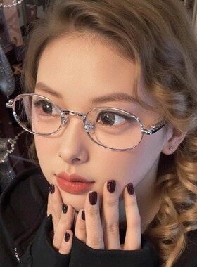 金丝小框眼镜女斯文败类可配近视有度数纯欲圆形复古防蓝光眼镜框