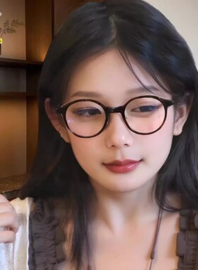 复古日系玳瑁小圆框近视眼镜女可配有度数防蓝光素颜书呆子眼睛架