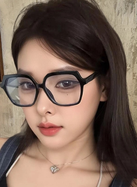 复古方形黑框近视眼镜女韩版潮素颜圆脸大脸显瘦平光眼镜可配度数