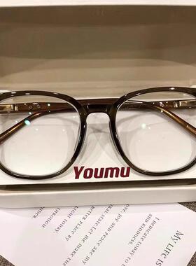 方圆脸适合的棕色眼镜近视女网上专业可配度数素颜茶色眼睛镜框