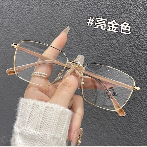 新款男士商务方框眼镜女素颜防蓝平光镜可配近视镜超轻复古镜架潮