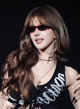 赵露思同款墨镜红色半框小方框时髦猫眼中古款高级感街拍太阳镜女