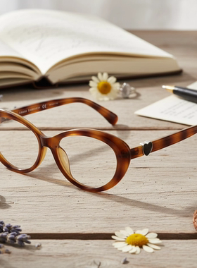 复古猫眼爱心椭圆形黑色粗框眼镜女近视可配度数素颜减龄眼睛镜架