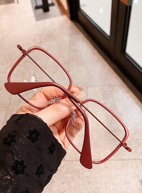 2024G家新款大方框防蓝光眼镜网红可配有度数眼睛框架素颜平光镜