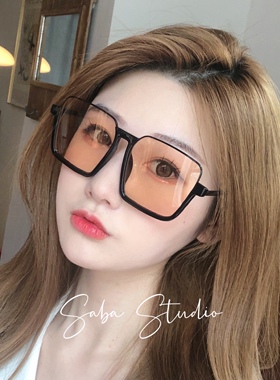 透明眼镜近视女可配有度数防蓝光辐射大脸圆素颜神器眼睛框镜架男