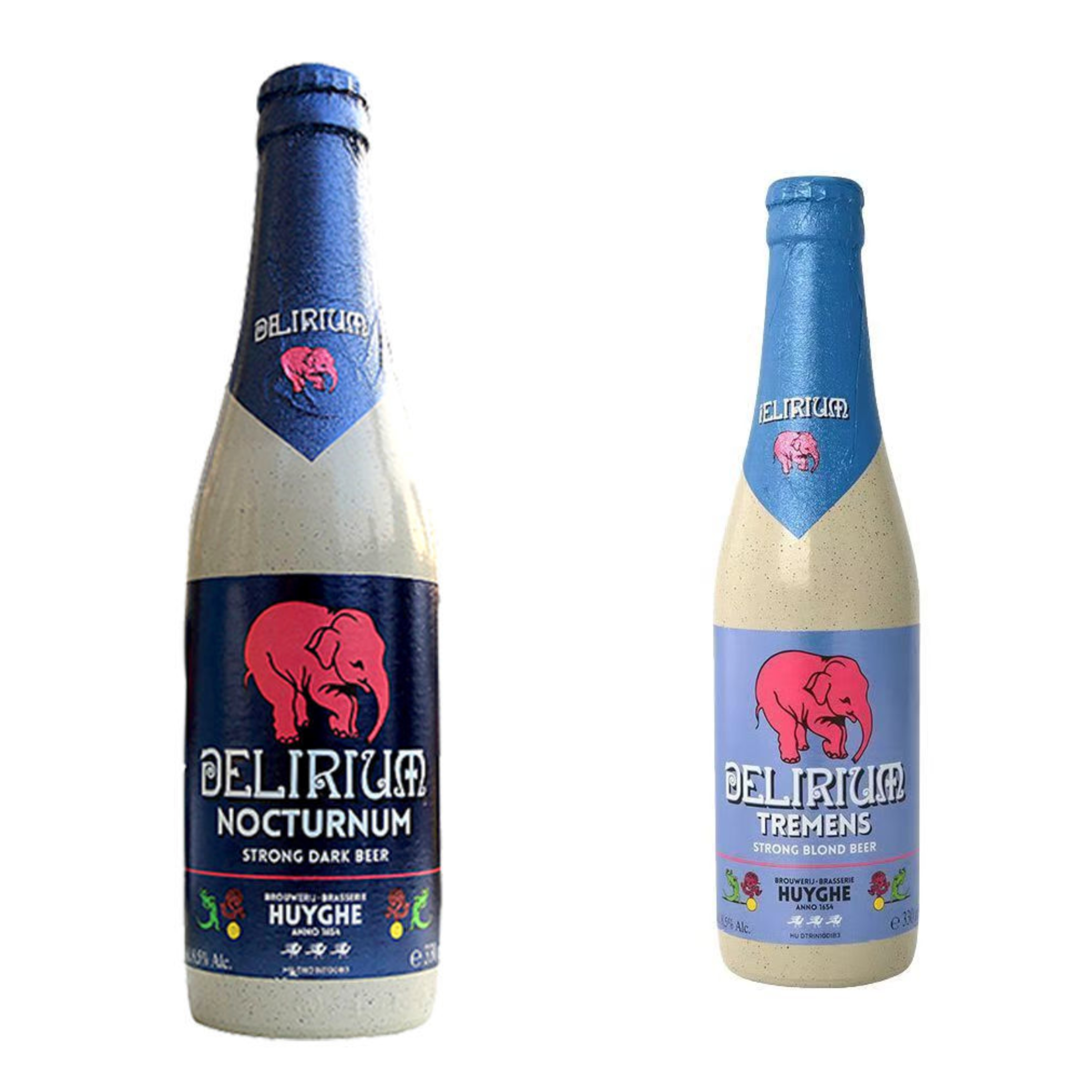 2瓶比利时进口粉象啤酒(Delirium)深粉象/浅粉象330ml瓶精酿