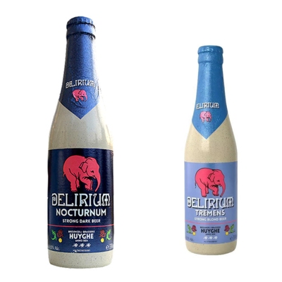 12瓶比利时进口粉象啤酒(Delirium)深粉象/浅粉象330ml瓶精酿