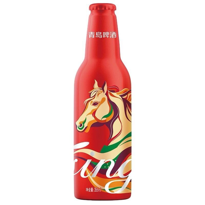 青岛啤酒马年鸿运当头啤酒355ml铝瓶收藏