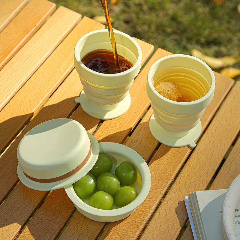 旅行压缩杯折叠杯子户外水杯露营杯子便携漱口杯户外分饮杯硅胶杯,户外/登山/野营/旅行用品,水杯,淘宝优惠券,粉丝福利购,淘宝优惠卷