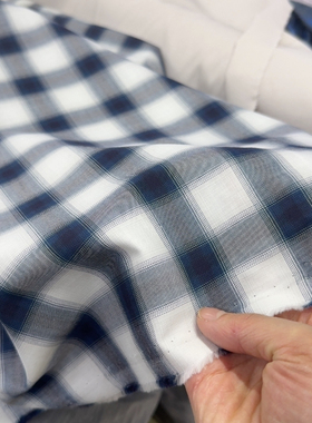 3米，进口长绒棉高支细腻色织格子衬衫连衣裙