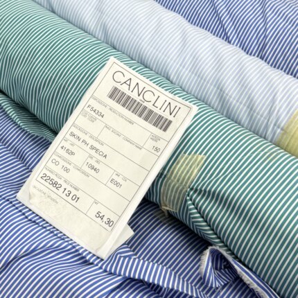 宽1.5米。意大利Canclini进口经典高端条纹纯棉衬衫衣裙面料布料