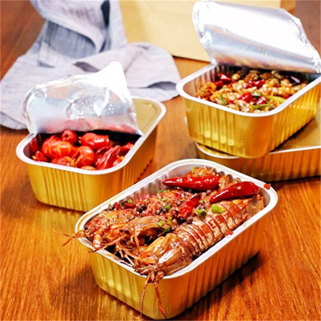 口径铝箔外卖可加热打包盒