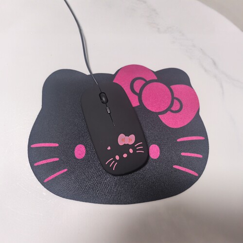 超薄卡通静音kitty有线鼠标女生通用联想华为荣耀笔记本台式电脑
