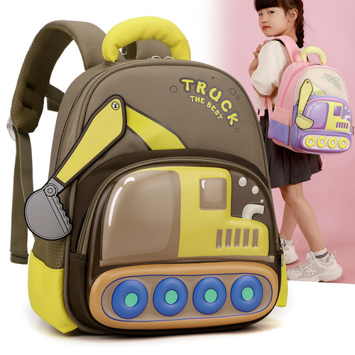 幼儿园书包卡通可爱挖机男孩背包