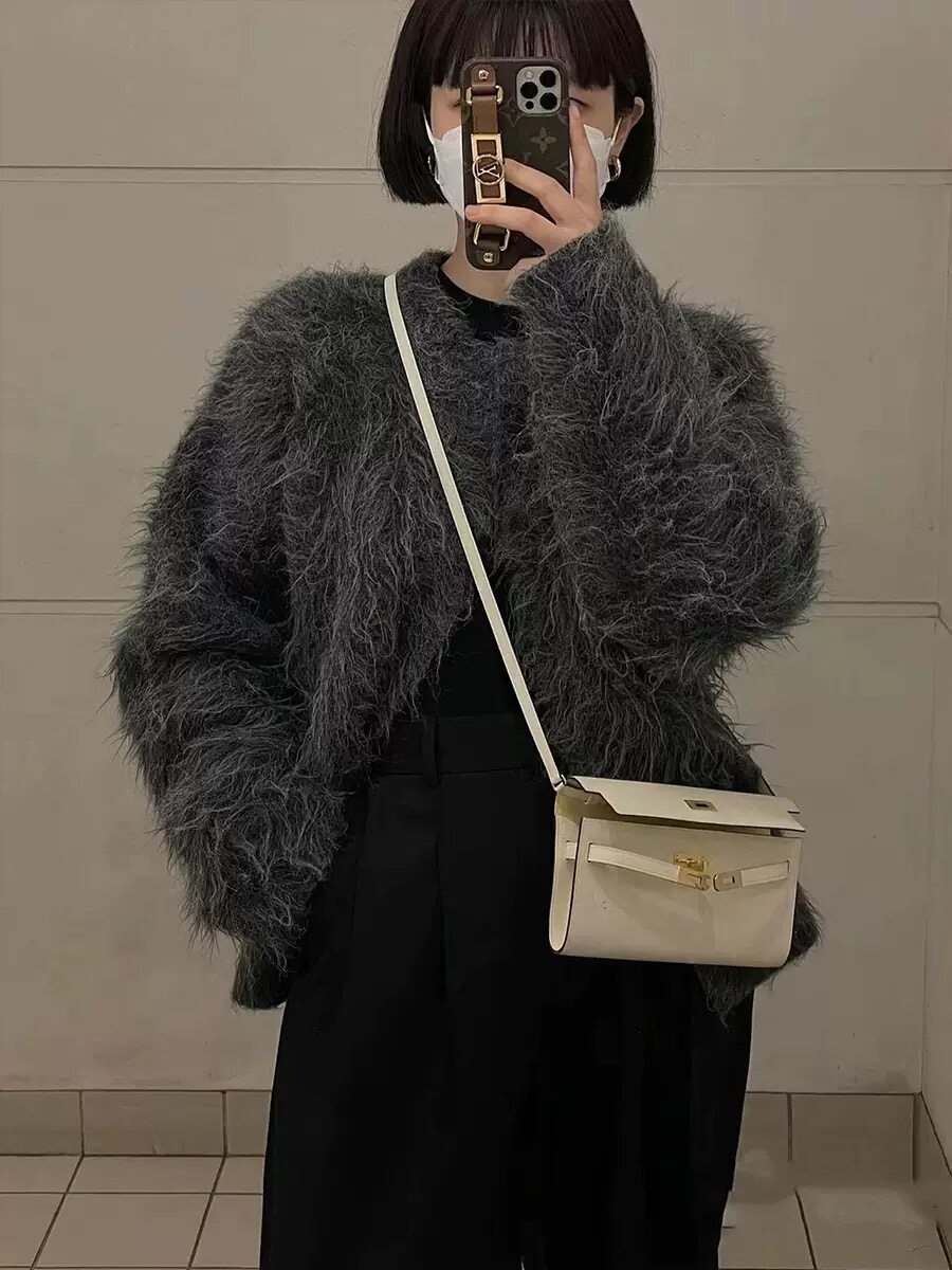 高端全手工蜡线新款woc凯利钱包迷你手掌纹牛皮单肩斜挎腋下包