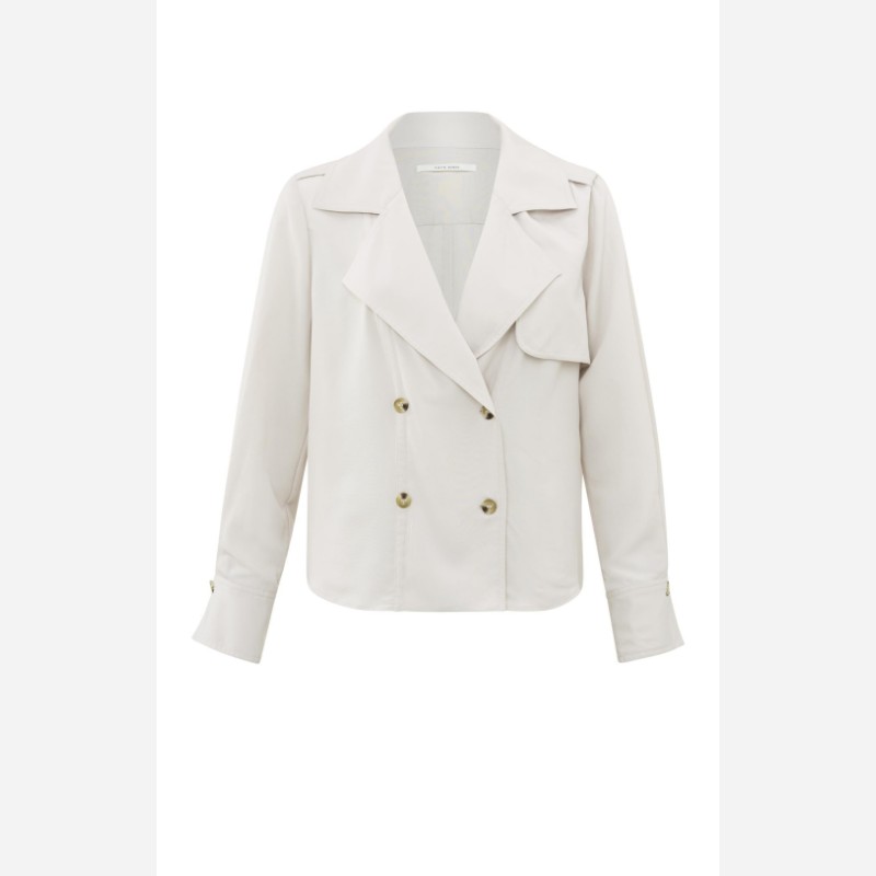 欧美春秋双排扣薄款风衣外套女