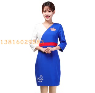 促销服工作服定做啤酒牛奶饮料促销员推广员春秋季女长袖服装礼仪