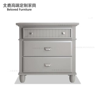 美式实木床头柜卧室轻奢小户型迷你床边柜创意实木收纳柜简约现代