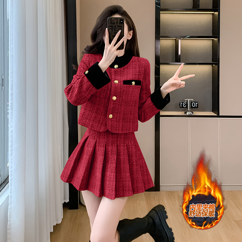 ：2025新款法式高端小香风外套秋冬高级感套装高腰短裙半身裙，女装连衣裙，衣嘉衣服饰