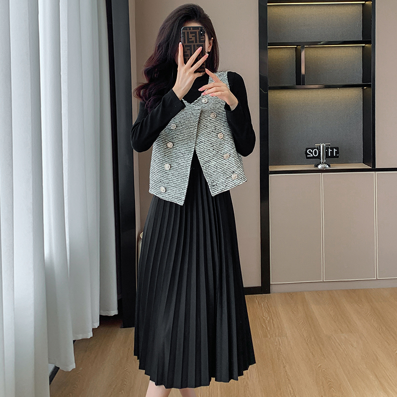 马甲裙子两件套小香风套装女春秋冬季2025新款气质韩版高级感，女装马甲，衣嘉衣服饰