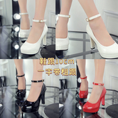 单鞋 小白鞋 工作瓢鞋 夏季 韩版 尖头糖果色平底跟漆皮女鞋 甜美淑女鞋