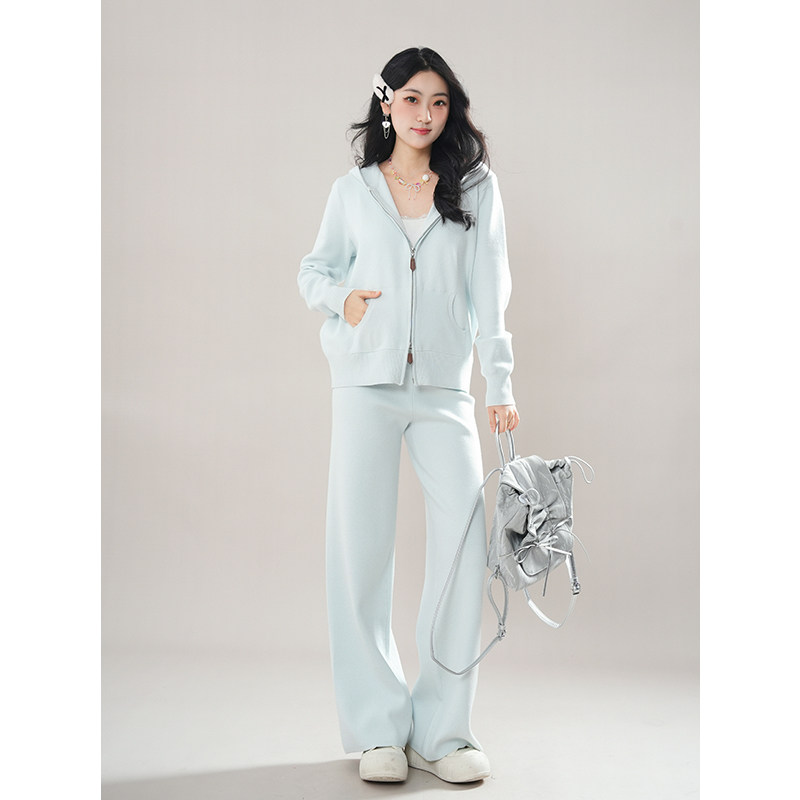 韩系休闲运动风套装女春季2025新款小个子短款连帽卫衣长裤两件套,女装/女士精品,时尚套装,淘宝优惠券,粉丝福利购,淘宝优惠卷