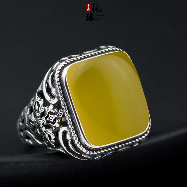 diy大气方形十字架戒指托包邮