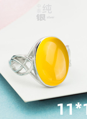 镶嵌琥珀活口复古戒指空托包邮