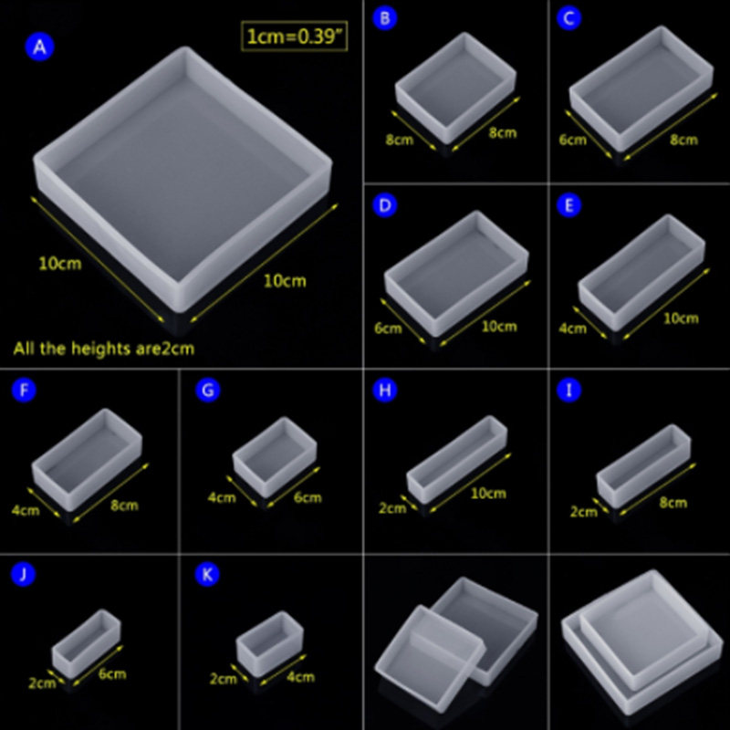 水晶滴胶模具硅胶环氧树脂AB胶手工diy材料昆虫标本正方形长方形