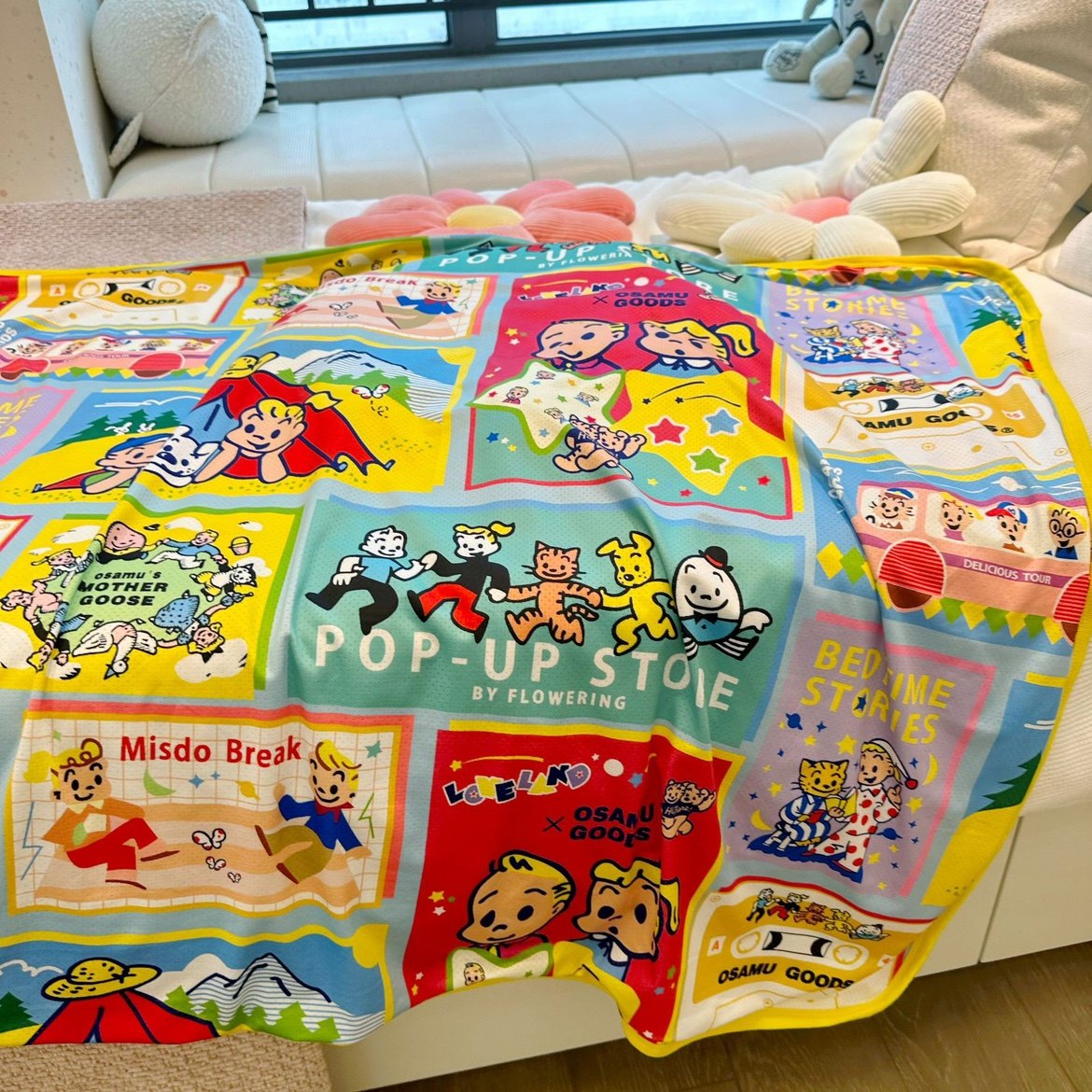 夏季新款原田夏凉被儿童卡通全家福空调被小毯子黑超凉被卡通奶嘴