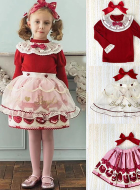 现货 Shirley temple ST同款公主牌女童装甜品蛋糕宫廷风打底短裙