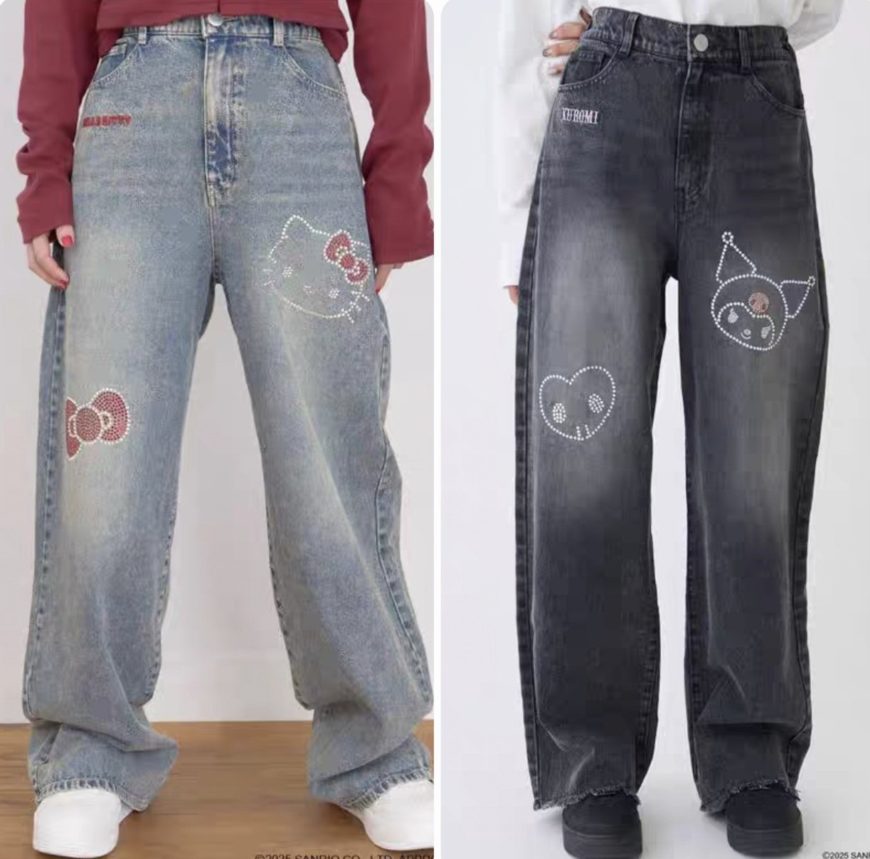 日单LOVETOXIC 女童装休闲牛仔裤宽松丹宁裤烫钻库洛米kitty联名,童装/婴儿装/亲子装,儿童牛仔裤,淘宝优惠券,粉丝福利购,淘宝优惠卷