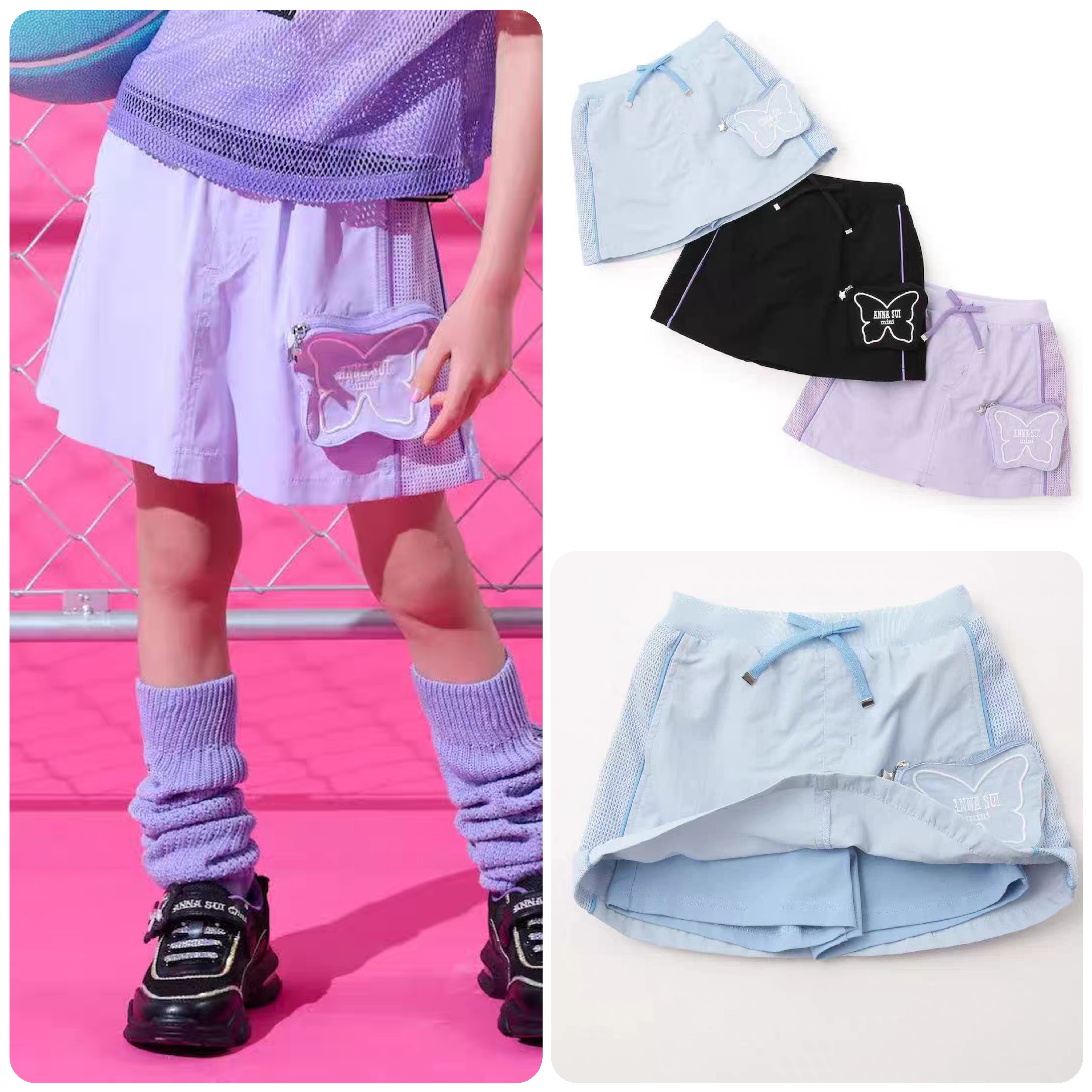 预4月底 日系贵牌安娜S女童装蝴蝶口袋裙裤休闲百搭儿童装亲子装