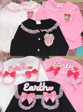 现货 em earthmagic 日系潮牌女童装春秋兔子耳朵儿童长袖T恤