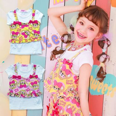 earthmagic女童满印小熊短袖T恤