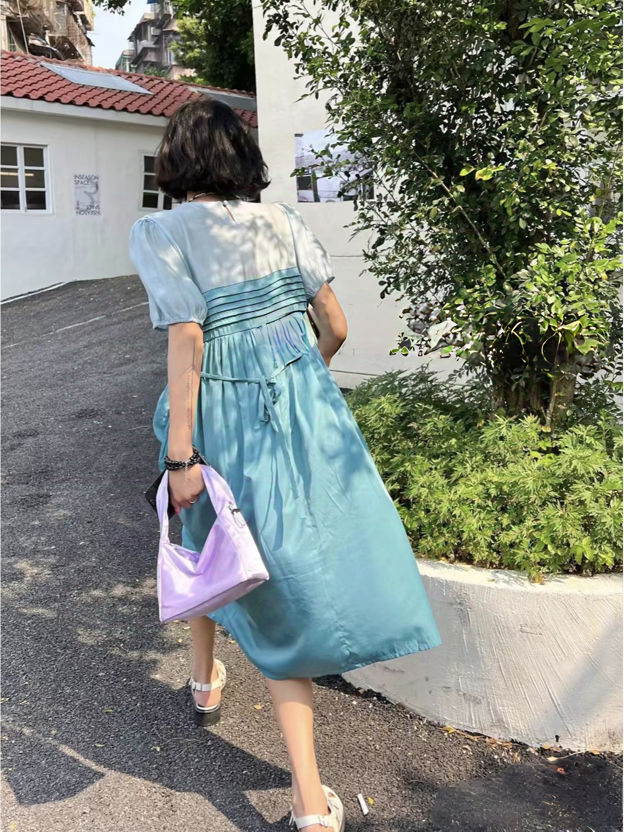 谛丝品牌撤柜夏季大摆拼接假两件连衣裙女新款大码宽松休闲长裙子