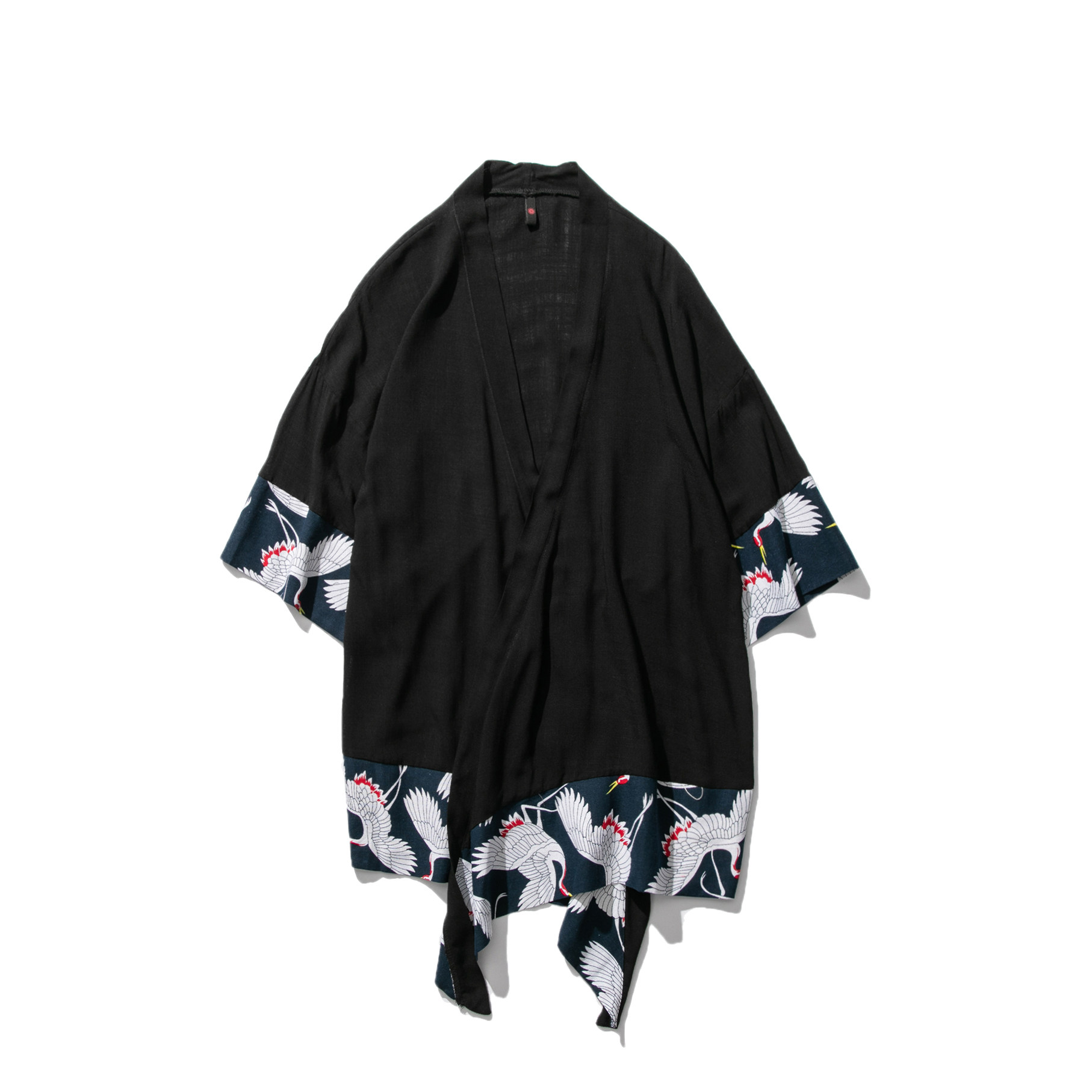 风中长款棉麻风衣汉服道袍仙鹤日系大码披风防晒服男F10/P65,男装风衣,钱塘713