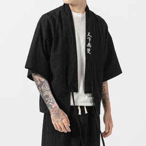 20夏风道袍男女情侣bf汉服学生开衫和服防晒衣套装TZ05/P100,春游穿搭教程小学生图片