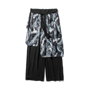 大码风棉麻暗黑哈伦阔腿裤仙鹤飘带仙气古风汉服飘逸 K71/P85图片